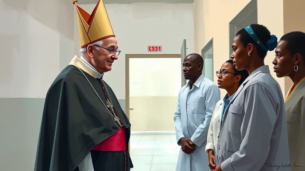 Cardinal Czerny Visits CHU le Bon Samaritain in N'Djamena, Chad