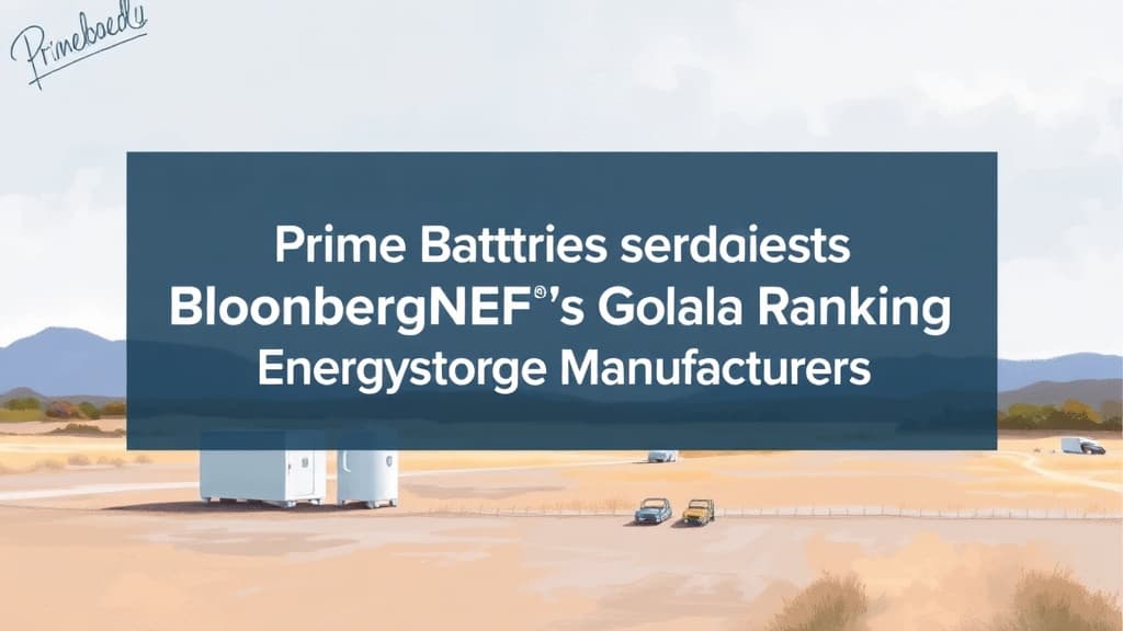 Prime Batteries Recognized in BloombergNEF's Global Ranking of Energy Storage Manufacturers