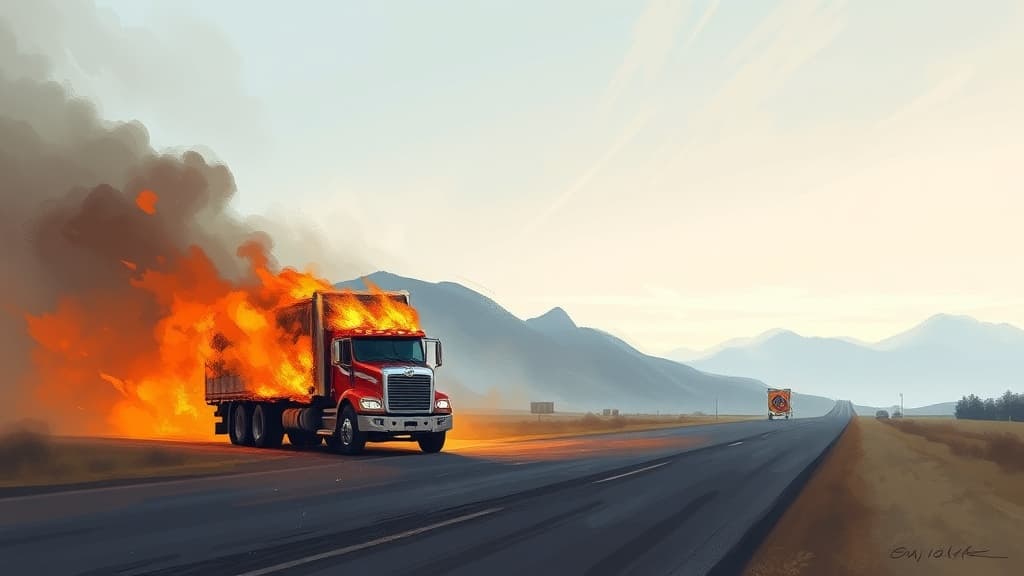 Truck Fire on Gold Mine Road in Bannister Leads to Hazmat Warning and Road Closure