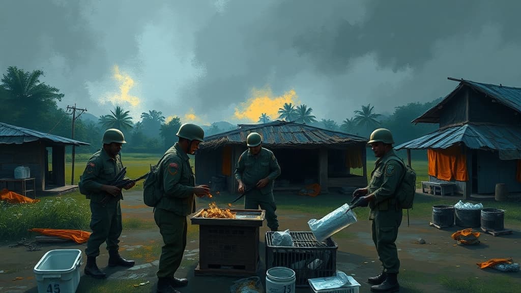 Indonesian Military Conducts Public Kitchen and Medical Services in Papua Village