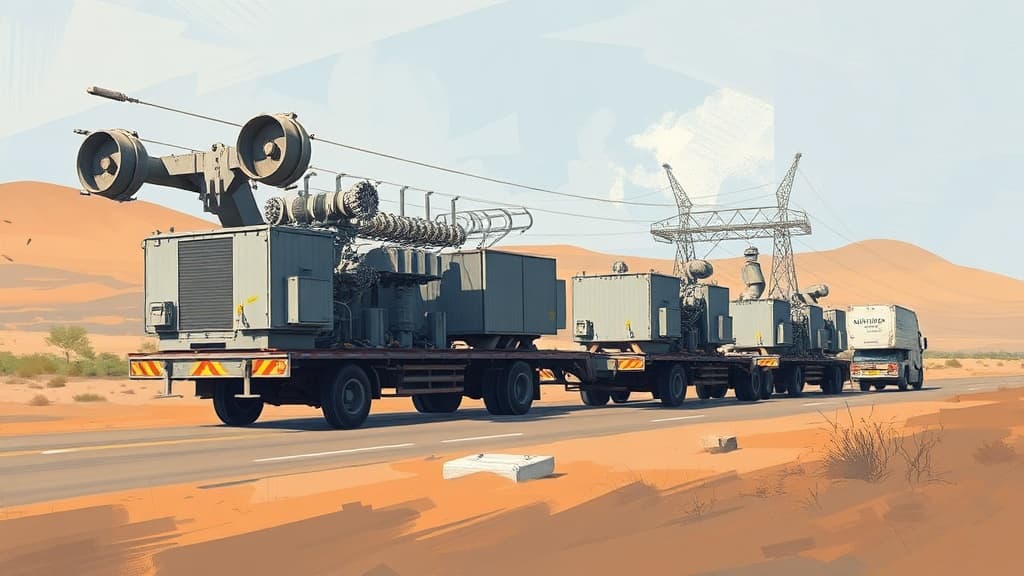 Transformer Convoy Transporting High-Voltage Equipment to Namibia Reaches Charleshill