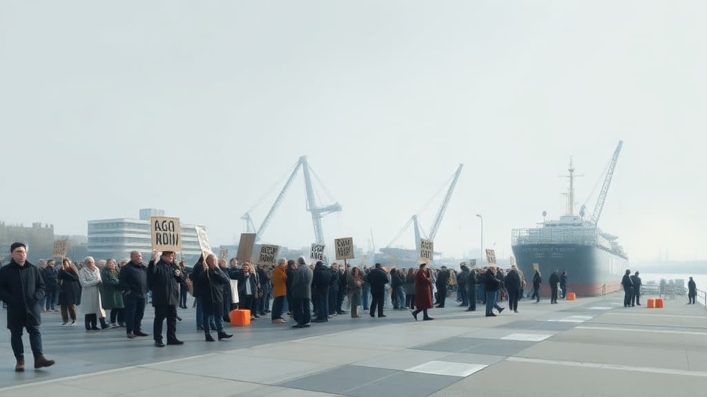 Demonstration Against LNG Terminal Plans at Hooksieler Außenhafen