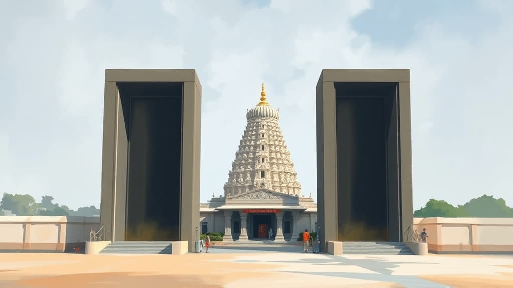 India's Tallest Steel Doors Installed at Sri Vighnavimochaka Hanuman Temple in Vijayawada