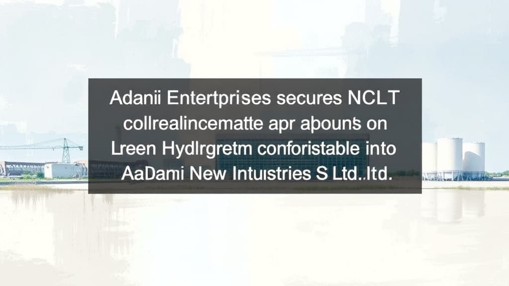 Adani Enterprises Secures NCLT Approval for Green Hydrogen Consolidation into Adani New Industries Ltd.