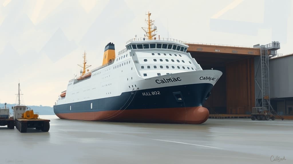 CalMac Vessel Hull 802 Arrives for Dry Dock Repairs at Cammell Laird