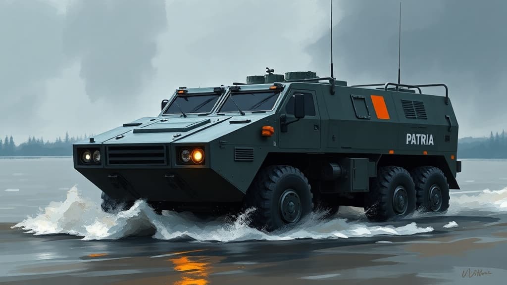 Ukrainian Forces Test Finnish Patria 6×6 Armoured Vehicle, Including Water Maneuvering