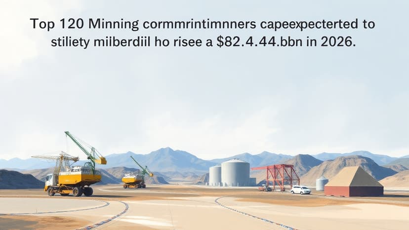 Top 20 Mining Companies' CapEx Expected to Rise to $82.4bn in 2026