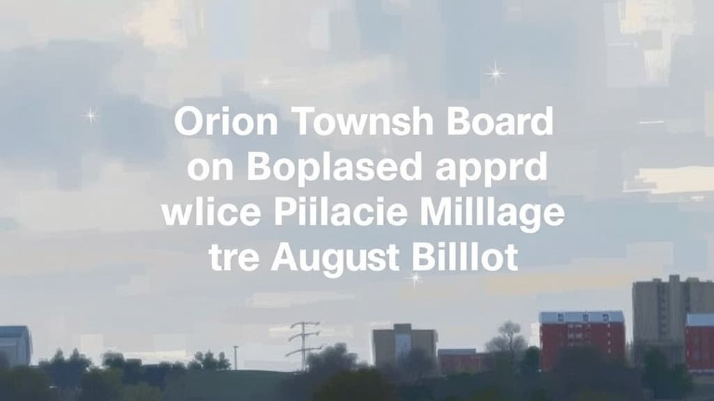 Orion Township Board Approves Police Millage for August Ballot