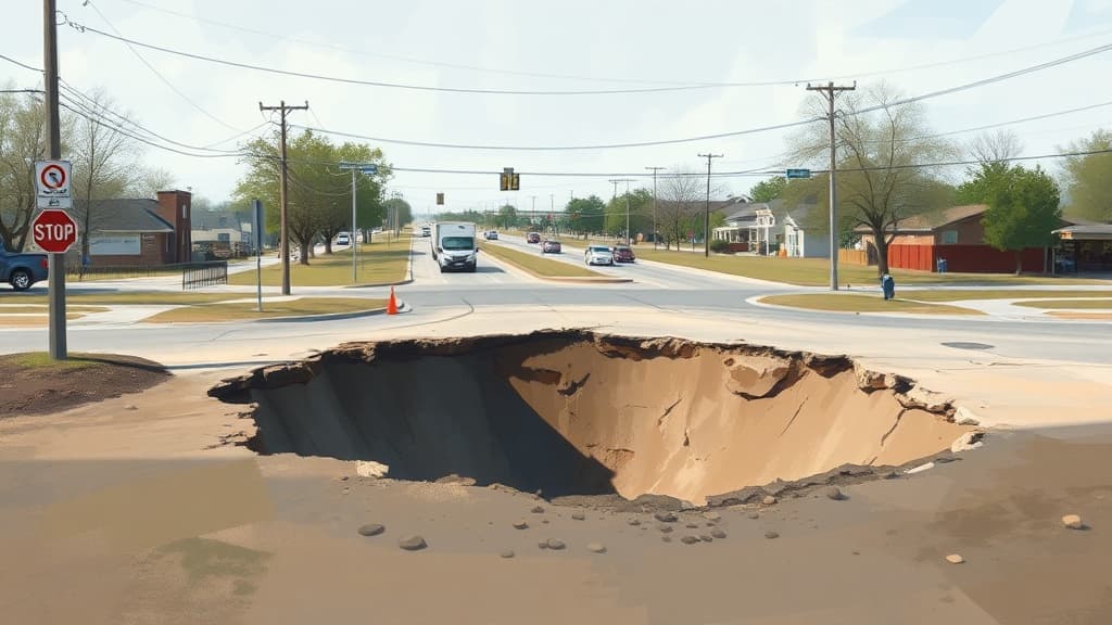 Sinkhole Disrupts Traffic in Talcher, Raises Safety Concerns