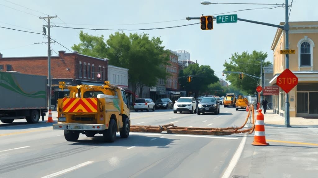 Year-Long Roadwork on Tchoupitoulas Street in New Orleans for Natural Gas Upgrade