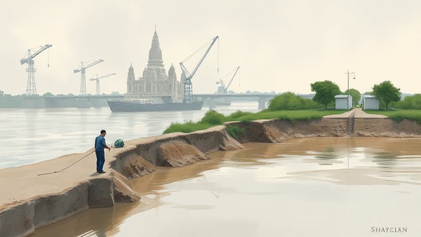 Cambodian Officials Address Sewage Issues and Riverbank Erosion