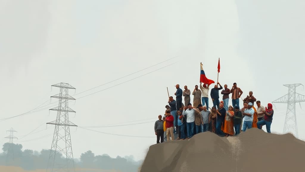 Farmers Protest on Power Tower in Haryana Over Compensation Dispute