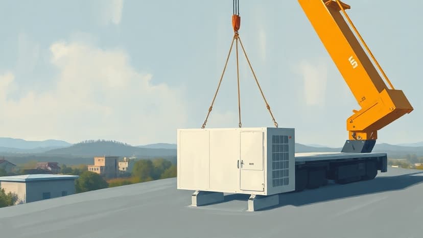 Crane-Assisted Retrofit of Rooftop Heat Pump Completed in 30 Minutes